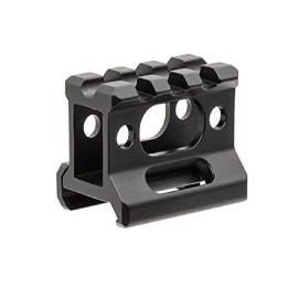 3-slot Slim Picatinny Short Riser Mount 1 High, 3 Slots, Black