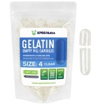 XPRS Nutra Size 4 Empty Capsules - 100 Count Small Clear Empty Gelatin Capsules - Pills DIY Capsule Filling - Fillable Pure Bovine Pill Gel Caps for Do-It-Yourself Supplements
