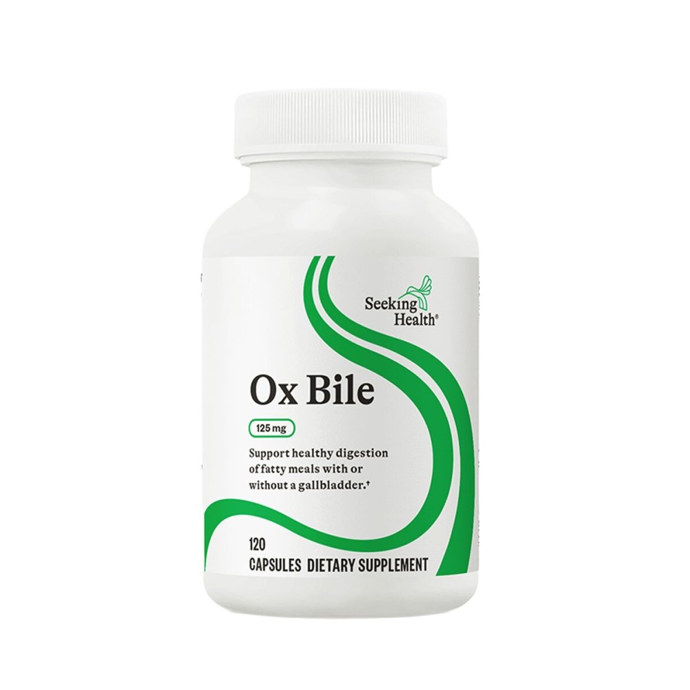 Seeking Health Ox Bile, 125 mg Digestive Enzyme Supplement, Gallbladder Support, Histamine Intolerance Support, Capsules (120 Capsules)
