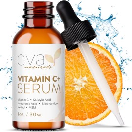 Eva Naturals Vitamin C Serum for Face - Anti Aging Dark Spot Remover with Retinol, Hyaluronic Acid, Niacinamide & Salicylic Acid - Face Serum for Women for Clear, Smooth, Radiant Skin