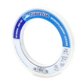 Triple Fish Monofilament Leader, 40 lb / 18.1 kg Test.024 in / 0.60 mm Dia, Clear, 50 yd / 46 m