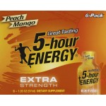 5 Hour Energy Extra Strength Drink Shot, Peach/Mango, 6 Count