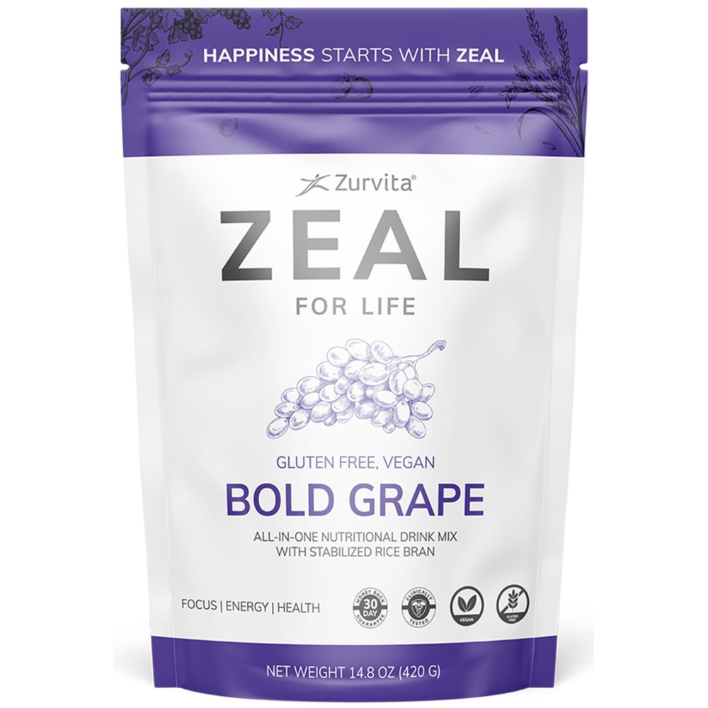 Zurvita - Zeal for Life - Bold Grape Flavor - Daily Nutritional Supplement for Vitality, Immunity, & Overall Wellness - 30-Day Wellness Bag, 420 Grams