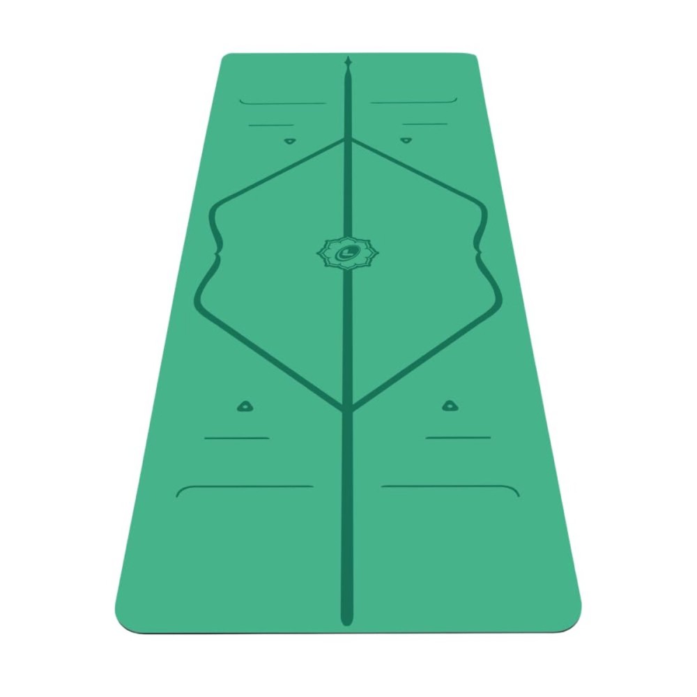 Liforme Original Yoga Mat - Free Yoga Bag Included - Patented Alignment System, Warrior-like Grip, Non-slip, Eco-friendly, sweat-resistant, 4.2mm thick mat for comfort - Green