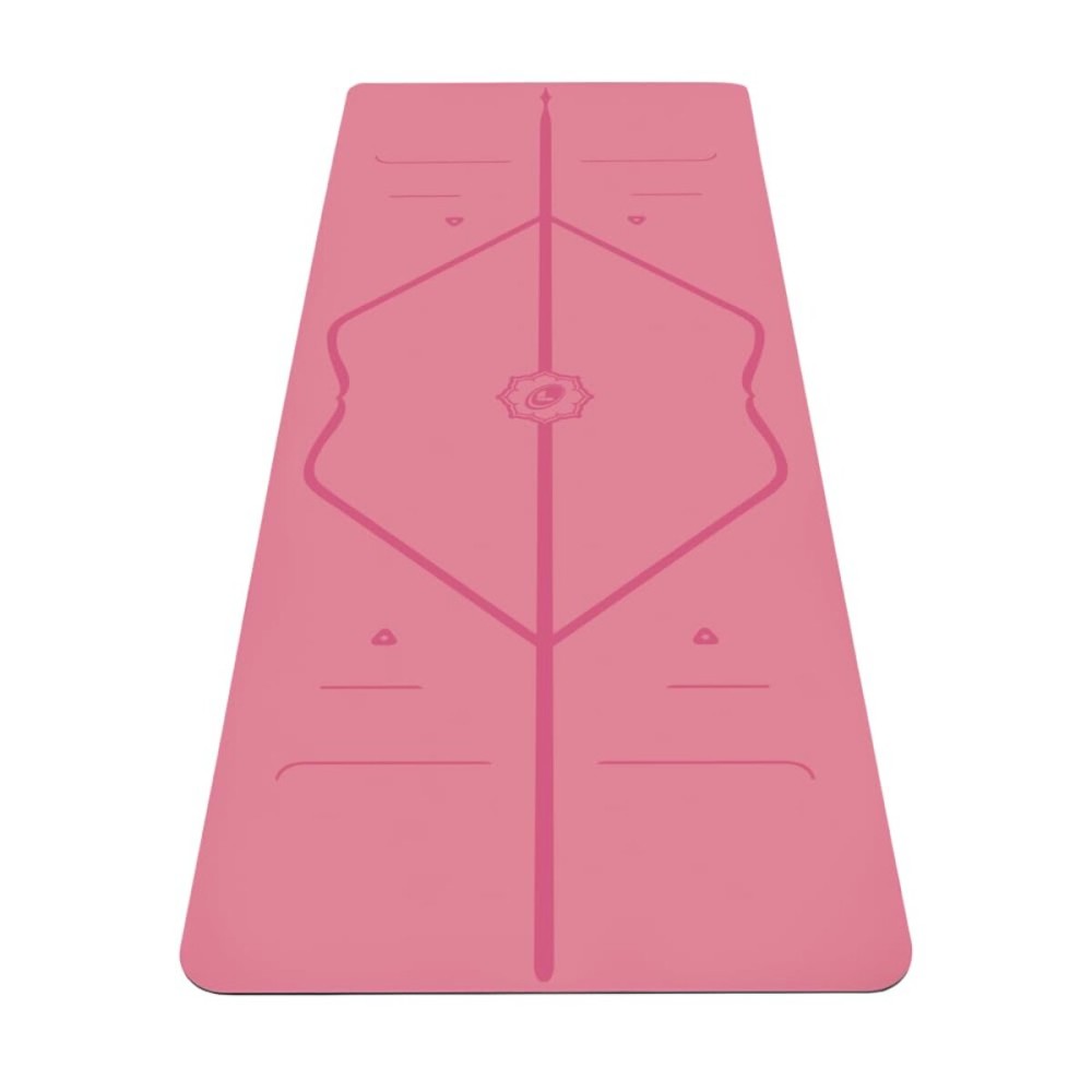 Liforme Original Yoga Mat - Free Yoga Bag Included - Patented Alignment System, Warrior-like Grip, Non-slip, Eco-friendly, sweat-resistant, 4.2mm thick mat for comfort - Pink