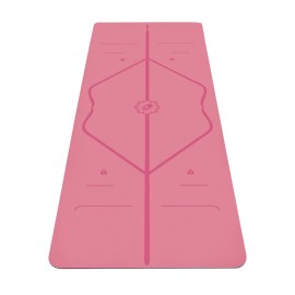 Liforme Original Yoga Mat - Free Yoga Bag Included - Patented Alignment System, Warrior-like Grip, Non-slip, Eco-friendly, sweat-resistant, 4.2mm thick mat for comfort - Pink