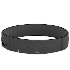 FlipBelt Zipper Running Belt, Waist Pack for Fitness and Running Fanny Pack for Women Men Phone Keys Money US Company - [Carbon] - [X-Large]
