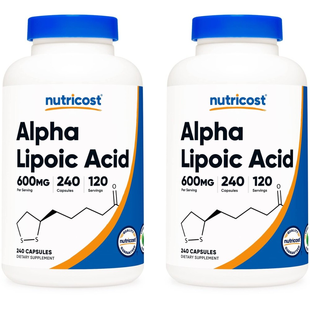 Nutricost Alpha Lipoic Acid 600mg, 240 Vegetarian Capsules - Gluten Free, Soy Free & Non-GMO, 120 Servings (2 Bottles)