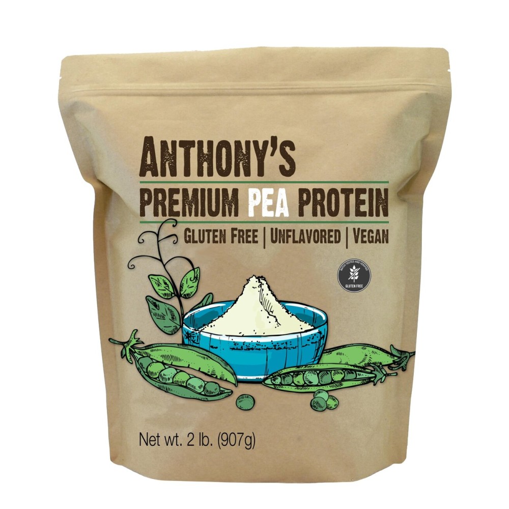 Anthony\'s Premium Pea Protein, 2 lb, Plant Based, Gluten Free, Unflavored, Vegan, Keto Friendly, Made from Peas