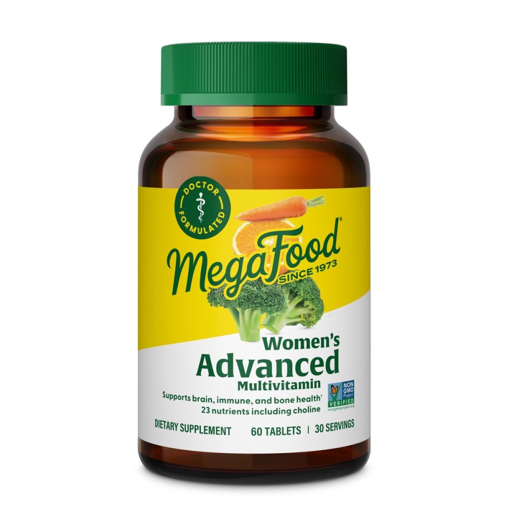 MegaFood Women\'s Advanced Multivitamin for Women - Doctor-Formulated With Iron, Choline, Vitamin D, Vitamin C & Zinc - Brain Health - Immune Support - Non-GMO - Vegetarian - 60 Tabs (30 Servings)