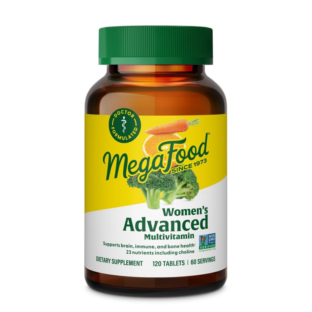 MegaFood Women\'s Advanced Multivitamin for Women - Doctor-Formulated With Iron, Choline, Vitamin D, Vitamin C & Zinc - Brain Health - Immune Support - Non-GMO - Vegetarian - 120 Tabs (60 Servings)