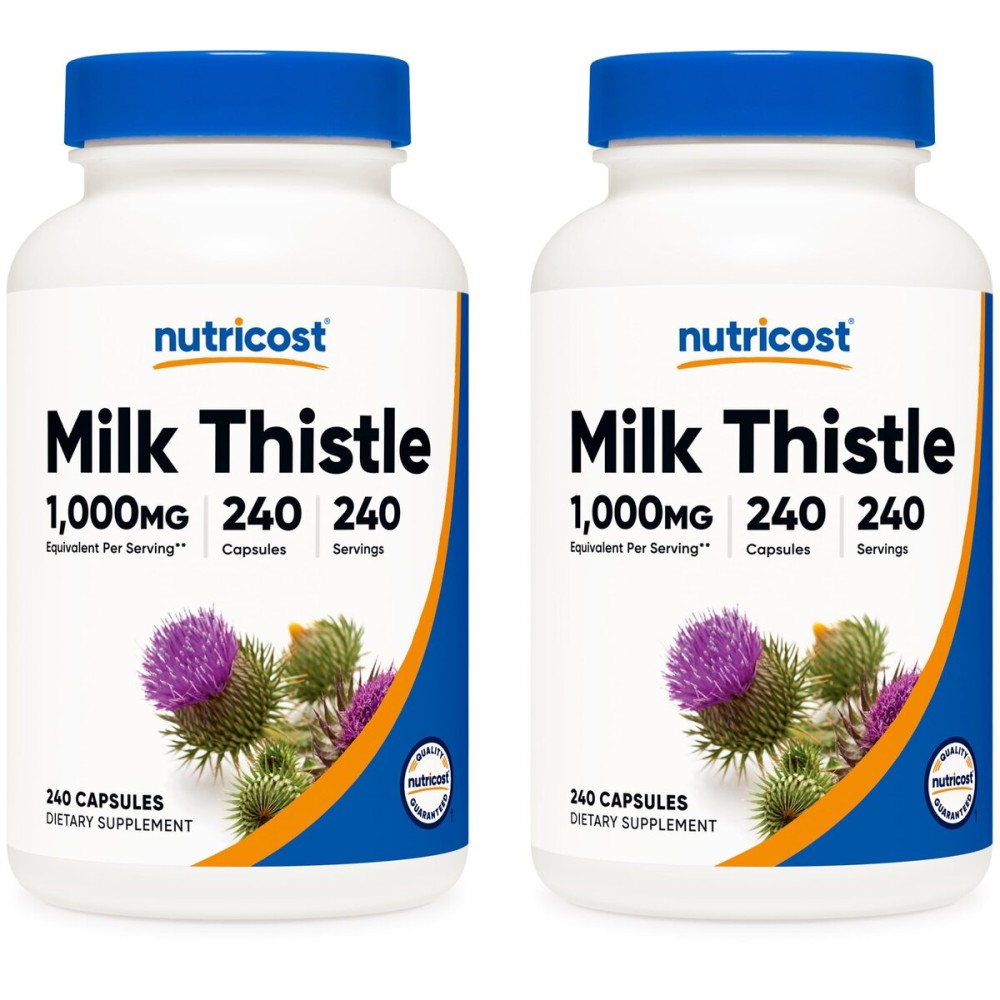 Nutricost Milk Thistle 1,000mg Equivalent, 240 Capsules (2 Pack) - 250mg of 4:1 Extract - Vegan, Non-GMO and Gluten Free