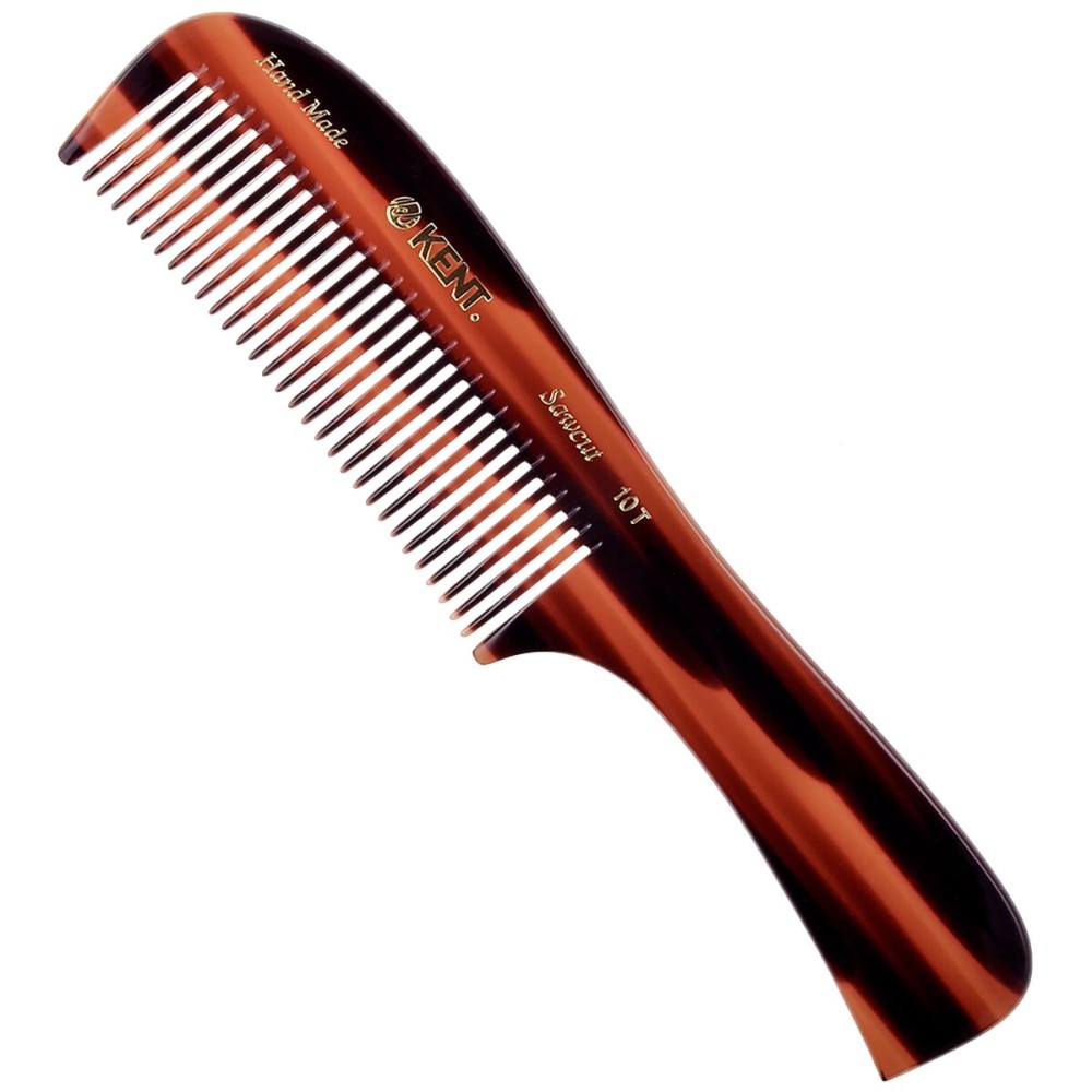 Kent 10T Large Hair Detangler Comb - Handmade Wide Tooth Combs for Curly Hair, Rake Comb For Wet and Dry Hairs, for Women for Thick Hairs Saw-Cut and Hand Polished Kent Combs