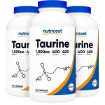 Nutricost Taurine 1000mg; 400 Capsules (3 Bottles)