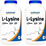 Nutricost L-Lysine 500mg (1000mg Serving), 500 Capsules (2 Bottles)