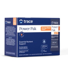 Trace Minerals Power Pak Multivitamin and Multimineral Packets - Electrolyte Support - 1200 mg Vitamin C plus 70+ Trace Minerals - Pomegranate Blueberry Flavor - 30 Packets