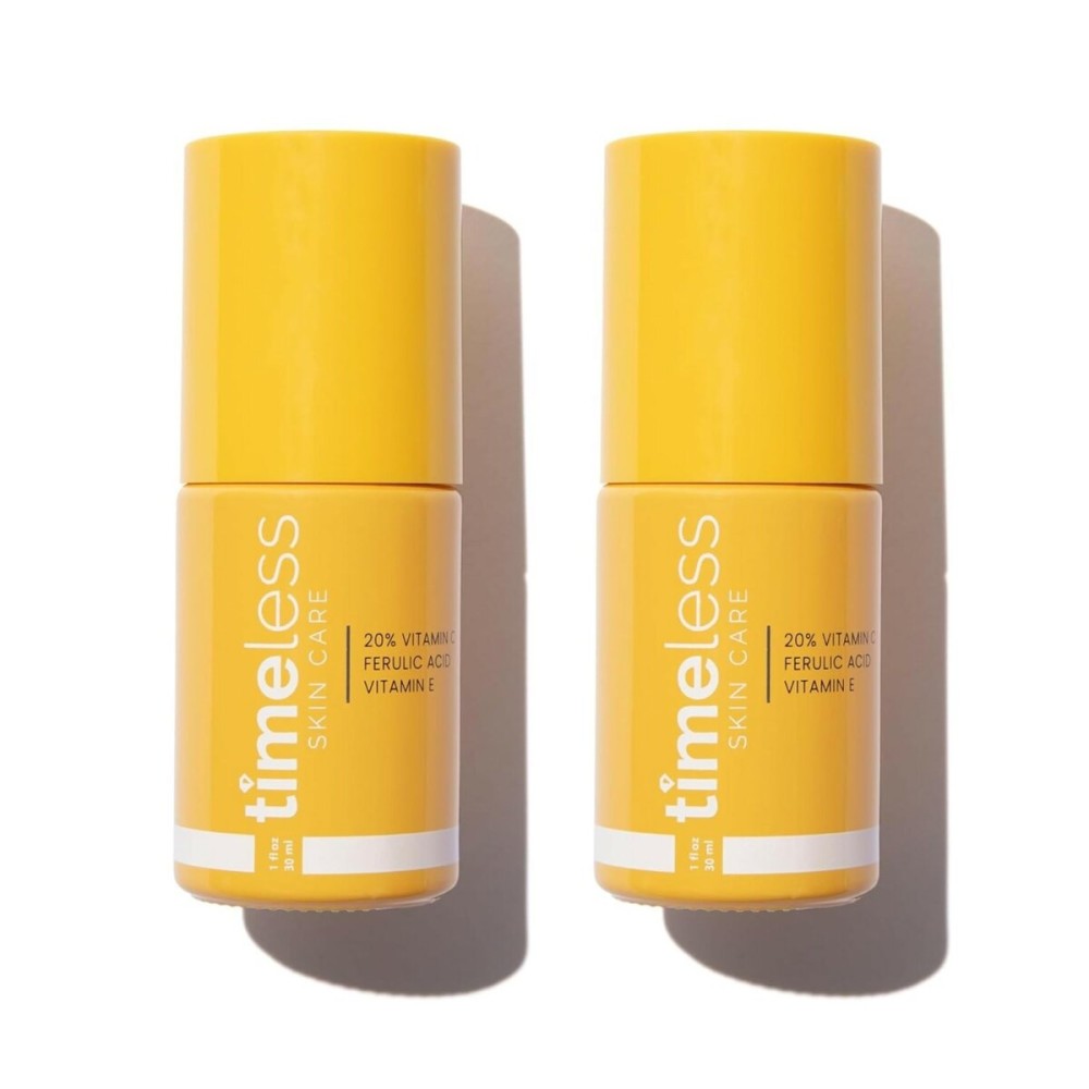 Timeless Skin Care Vitamin C Serum with Vitamin E & Ferulic Acid - Serum - for Oily & Dry Skin - Fragrance-Free - 1 Fl oz (Pack of 2)