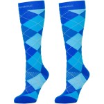 CompressionZ 30-40 mmHg Knee High Compression Socks Men & Women | Support Stockings for Travel, Nurses and Athletes (Argyle Blue, Small)