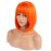 eNilecor Short Bob Hair Wigs 12 Straight with Flat Bangs Synthetic Colorful Cosplay Daily Party Wig for Women Natural As Real Hair+ Free Wig Cap (Orange)