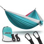Bear Butt Double Parachute Camping Hammock, Sky Blue/Pink/White