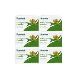 Himalaya Purifying Neem & Turmeric Cleansing Bar for Clean and Healthy Looking Skin, Free from Parabens, SLS and Phthalates, Gluten Free, Vegan, 125 g (4.41 oz), 6 Pack