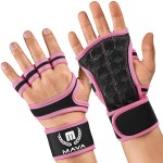 MAVA Open Gym Gloves for Women & Men | Padded Weight Lifting Gloves With Wrist Support | Strong-Grip Fingerless Workout Accessories | Multi-Use, Anti-Sweat (Pink M)