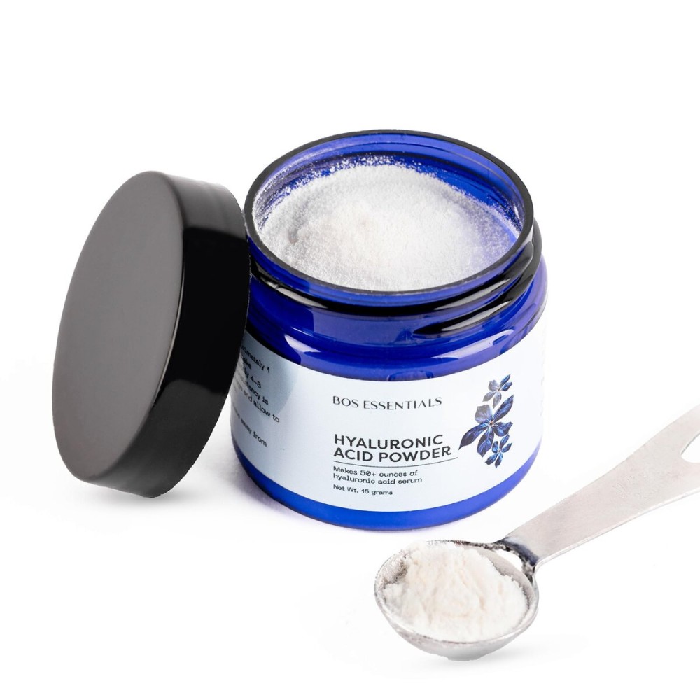 Pure Hyaluronic Acid Powder - 100% Natural, Vegan, U.S.-Made, Makes 50+ oz DIY Anti-Aging Serum - Plumps & Moisturizes for Youthful Skin - ~1,000 kDa