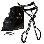 Brilliant Beauty Eyelash Curler with Satin Bag & Refill Pads - Award Winning Eye Lash Curlers for Dramatically Curled Eyelashes & Lash Lift in Seconds (Jet Black)