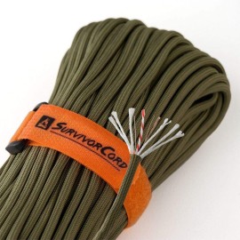 TITAN Survival Patented Paracord 550 - 25ft, 100ft, 500ft & Color Options - 620LB Strength Survival Paracord Military Spec with 3 Strands - Heavy Duty Hank Cord for Camping & Outdoors with Firestarter