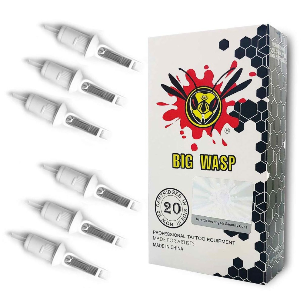 BIGWASP Professional Disposable 1017RM Tattoo Needle Cartridge 10 Bugpin 17 Curved Magnum (17RM) 20Pcs