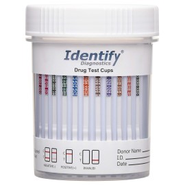 Identify Diagnostics Drug Test Cups | 10 Pack | 12 Panel CLIA Waived Instant Urine Marijuana Drug Test Kit for AMP,BAR,BUP,BZO,COC,MDMA,MET,MOP|OPI,MTD,OXY,PCP,THC