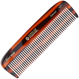Kent 12T Wide Tooth Detangling Comb - 5.5 Handmade Pocket Comb for Thick, Curly, and Wavy Hair, Large Tooth Grooming for Hair, Beard, and Mustache - Saw-Cut and Hand Polished