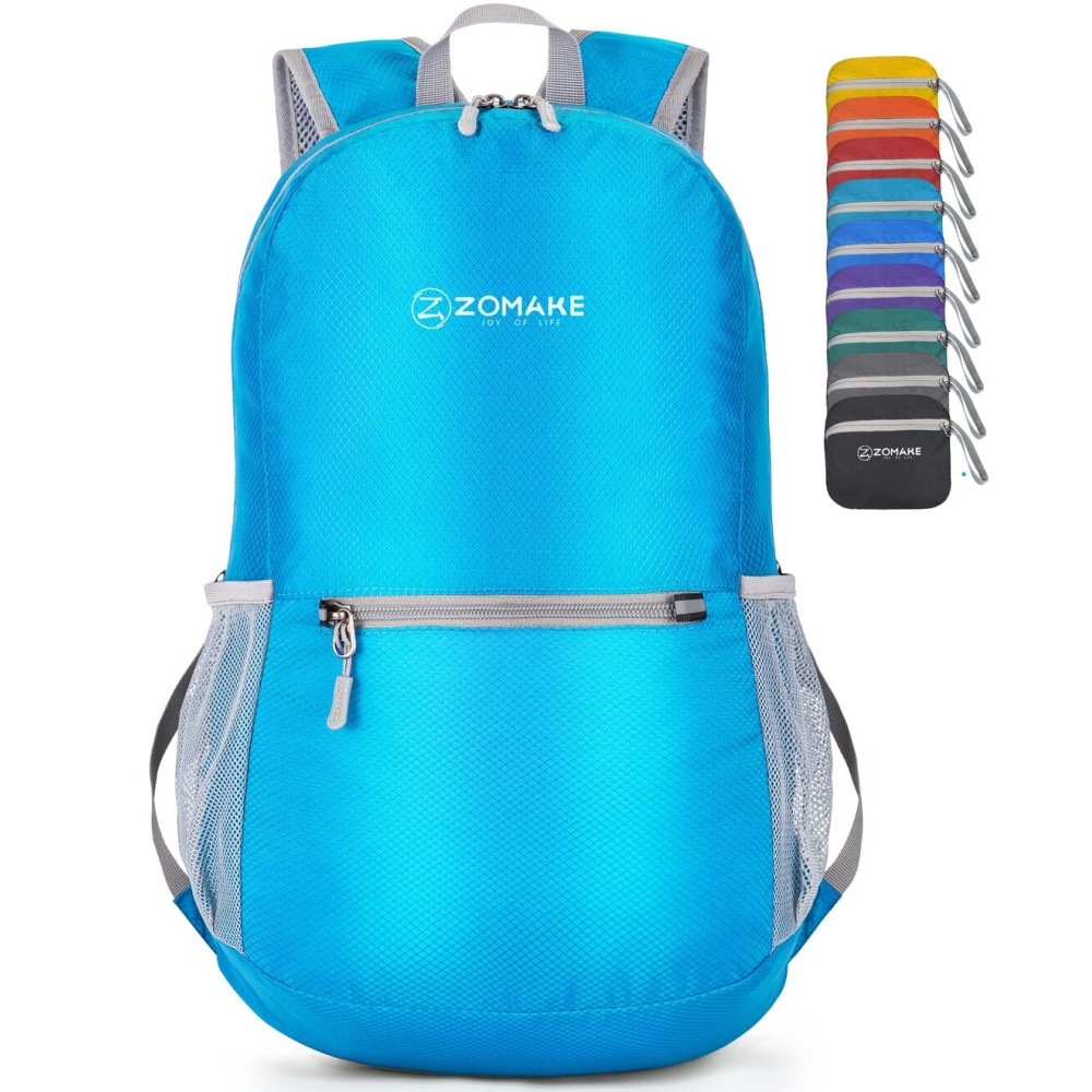 ZOMAKE Ultra Lightweight Hiking Backpack 20L, Packable Small Backpacks Water Resistant Daypack for Women Men(Light Blue)