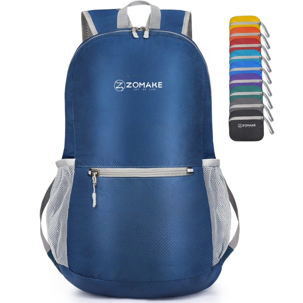 ZOMAKE Ultra Lightweight Hiking Backpack 20L, Packable Small Backpacks Water Resistant Daypack for Women Men(Navy Blue)