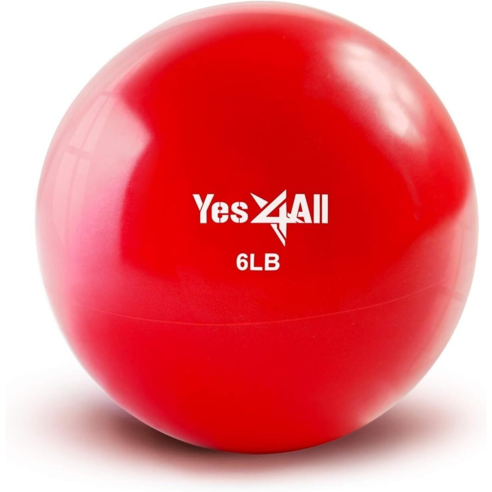 Yes4All Soft Weighted Toning Ball Smooth 6lb - Red