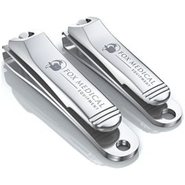 Fox Medical Equipment Professional Nail Clippers Set - Stainless Steel Fingernail & Toenail Clippers for Men, Women & Seniors - Ultra-Sharp Precision, Ergonomic Comfort & Medical-Grade Quality