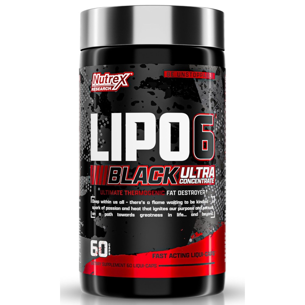 Nutrex Research Lipo-6 Black Ultra Concentrate | Thermogenic Energizing Fat Burner Supplement, Increase Weight Loss, Energy & Intense Focus |Capsule, 60Count