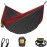 Wise Owl Outfitters Hammock for Camping Single Hammocks Gear for The Outdoors Backpacking Survival or Travel - Portable Lightweight Parachute Nylon SO Charcoal & Red