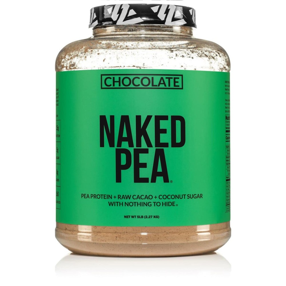 NAKED Nutrition Chocolate Pea Protein Isolate - 5Lb Bulk, Plant Based, Vegetarian & Vegan Protein. Easy to Digest, Non-GMO, Gluten Free, Lactose Free, Soy Free