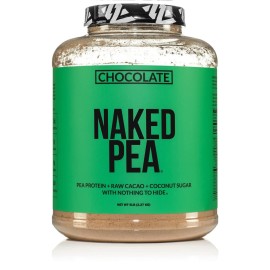 NAKED Nutrition Chocolate Pea Protein Isolate - 5Lb Bulk, Plant Based, Vegetarian & Vegan Protein. Easy to Digest, Non-GMO, Gluten Free, Lactose Free, Soy Free