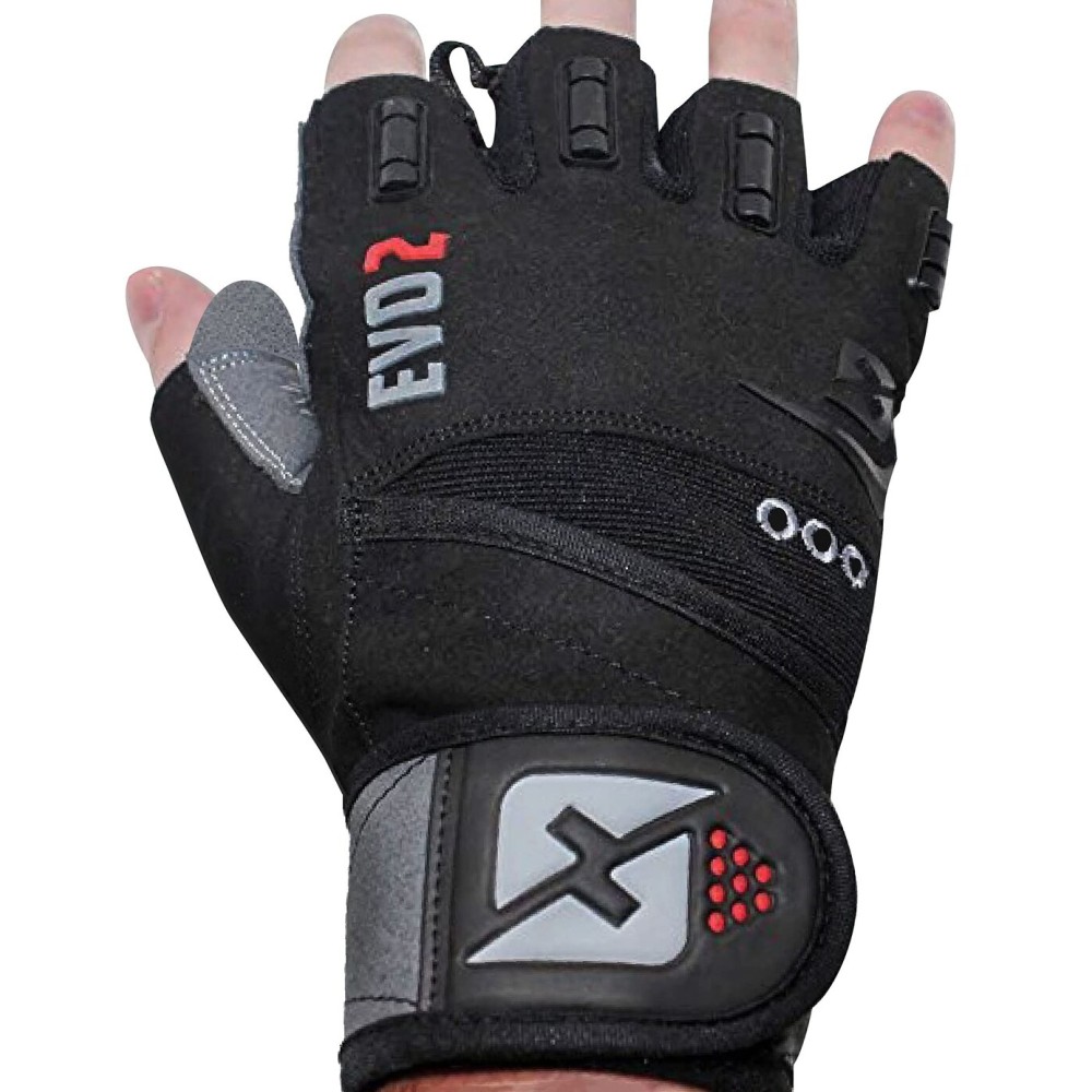 skott 2020 Evo 2 Weightlifting Gloves with Integrated Wrist Wrap Support-Double Stitching for Extra Durability-Get Ripped with The Best Body Building Fitness and Exercise Accessories (X-Large)
