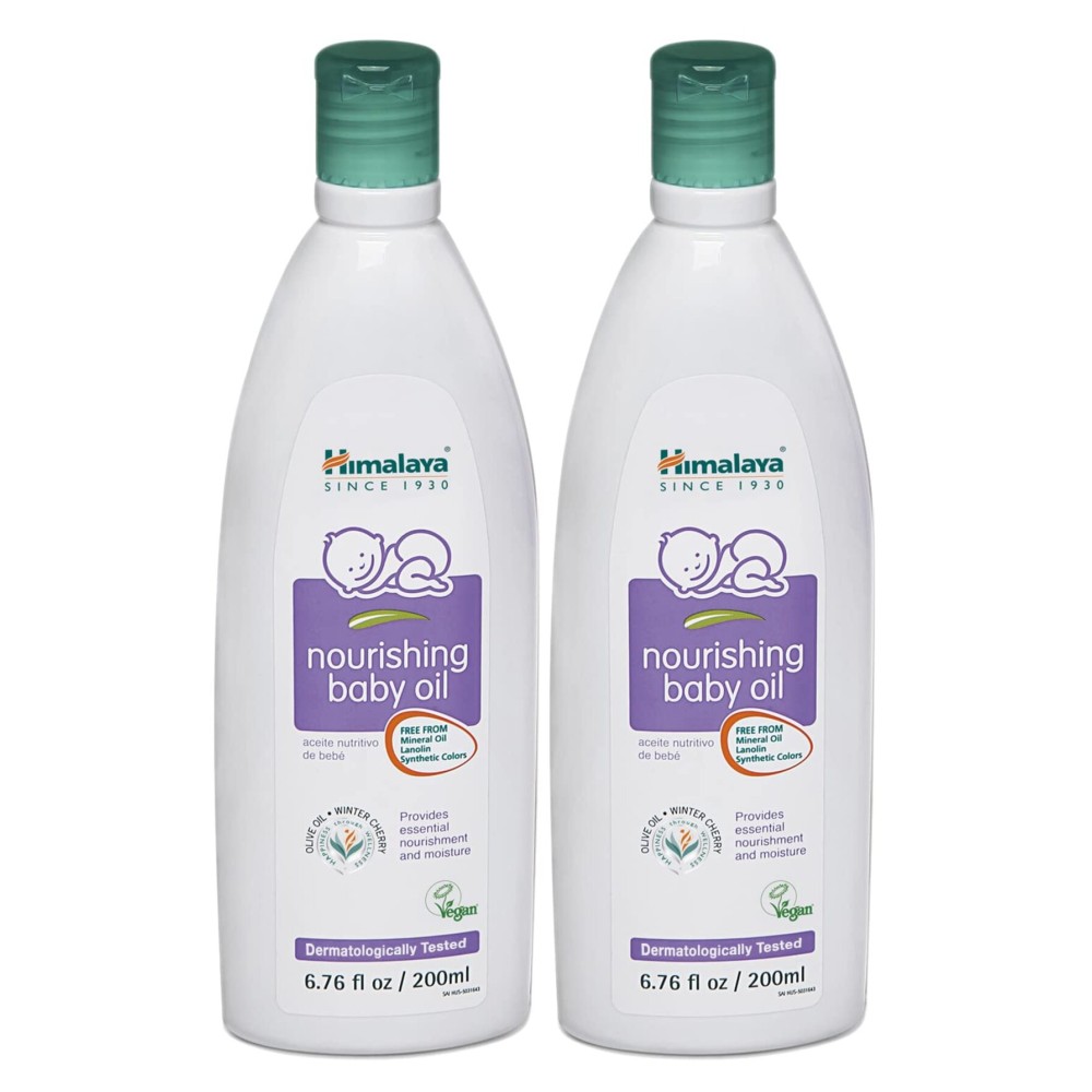 Himalaya Nourishing Baby Oil, Light & Non-Greasy for a Soothing Massage or Baby Bath, 6.76 oz, 2 Pack