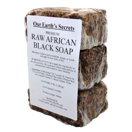 Our Earth\'s Secrets Premium Natural Raw African Black Soap, 3 Pound