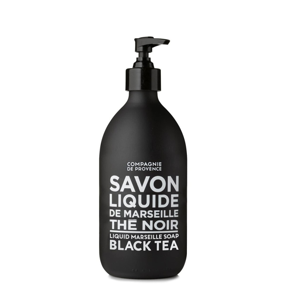 Compagnie de Provence Savon de Marseille Extra Pure Liquid Soap - Black Tea - 16.7 Fl Oz Glass Pump Bottle