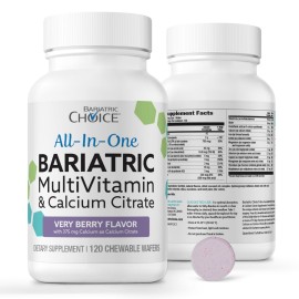 Bariatric Choice All-in-One Chewable Bariatric MultiVitamin with Iron & Calcium Citrate, Very Berry (120ct)
