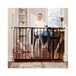 Regalo Easy Step 49-Inch Extra Wide Baby Gate, Includes 4 & 12 Inch Extension, 4 Pack of Pressure Mount and Wall Mount Kit, Black