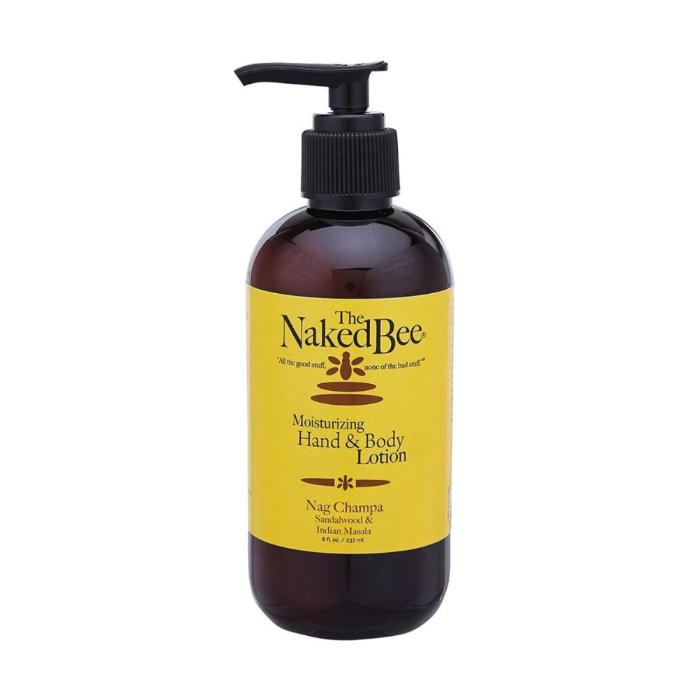 The Naked Bee Nourishing Body Lotion for All Skin Types (8 oz) Moisture Replenishing Lotion for Dry Skin with Nag Champa Sandalwood & Indian Massala