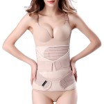 ChongErfei 3 in 1 Postpartum Support - Recovery Belly/waist/pelvis Belt Shapewear Slimming Girdle, Beige, L For Posture Correction