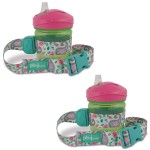 PBnJ Baby SippyPal Sippy Cup Holder Strap Leash Tether (Green Paisley 2-Pack)