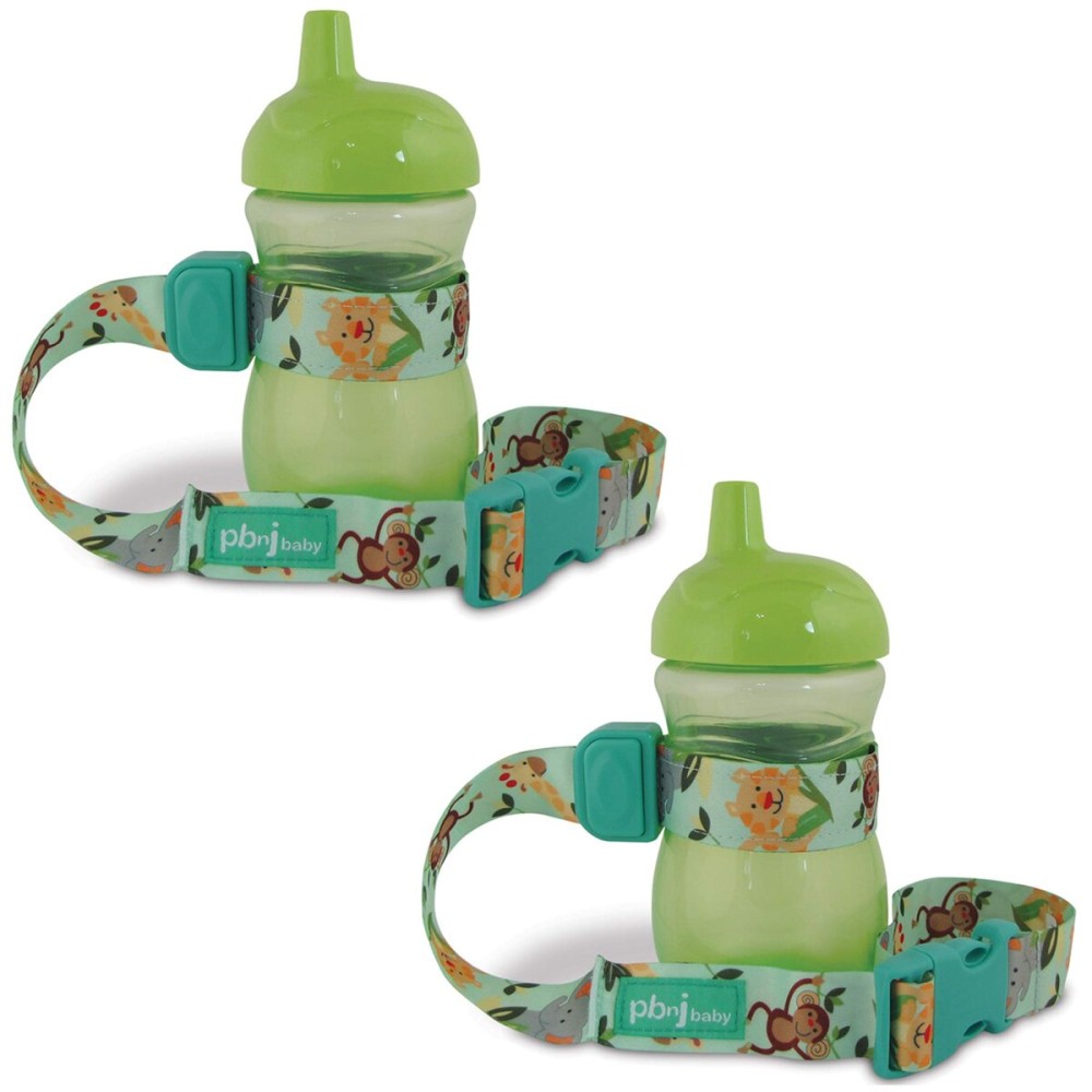 PBnJ Baby SippyPal Sippy Cup Holder Strap Leash Tether (Jungle 2-Pack)